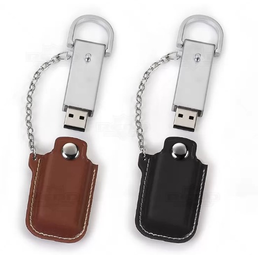 Pen drive 8 gb em couro para brinde personalizado